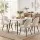 Artiss 5-Piece Dining Table and Chairs Set 150cm Marble Effect White Table with 4 Sherpa Chairs 25mm Top