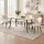 Artiss 5-Piece Dining Table and Chairs Set 150cm Marble Effect White Table with 4 Sherpa Chairs 25mm Top