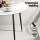 Artiss 5-Piece Dining Set, Round Marble Finish Table 110cm with 4 Velvet Grey Chairs, Metal Legs, Modern Style