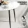 Artiss 5 Piece Dining Set – Marble White 110cm Round Table with Particle Board Top and 4 Sherpa Upholstered Chairs