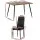 Artiss 5-Piece Dining Set, Rectangle Table with Metal Legs and 4 Chairs, 120x80cm, Wood Grain, Black, Modern Industrial