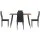 Artiss 5-Piece Dining Set, Rectangle Table with Metal Legs and 4 Chairs, 120x80cm, Wood Grain, Black, Modern Industrial