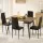 Artiss 5-Piece Dining Set, Rectangle Table with Metal Legs and 4 Chairs, 120x80cm, Wood Grain, Black, Modern Industrial