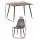 Artiss Dining Table and 4 Chairs Set, Grey Velvet Seats, 120cm Pine MDF Table, Metal Legs, Modern Industrial Style