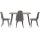 Artiss Dining Table and 4 Chairs Set, Grey Velvet Seats, 120cm Pine MDF Table, Metal Legs, Modern Industrial Style