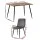 Artiss 5 Piece Dining Set Grey Velvet – 1 Dining Table with Wood Grain Finish and 4 Velvet Chairs, 120x80cm