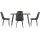 Artiss 5 Piece Dining Set Grey Velvet – 1 Dining Table with Wood Grain Finish and 4 Velvet Chairs, 120x80cm