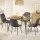 Artiss 5 Piece Dining Set Grey Velvet – 1 Dining Table with Wood Grain Finish and 4 Velvet Chairs, 120x80cm