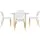 Artiss Demi 5-Piece Dining Table and Chairs Set, White Round MDF Tabletop, Pine Wood Legs, Seats 4, Nordic Style