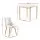 Artiss 5PCS Round Dining Table and 4 PU Leather Chairs Set 108cm White Nordic Pine Beech Design 5PCS