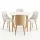Artiss 5PCS Round Dining Table and 4 PU Leather Chairs Set 108cm White Nordic Pine Beech Design 5PCS