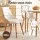 Artiss 5PCS Round Dining Table and 4 PU Leather Chairs Set 108cm White Nordic Pine Beech Design 5PCS