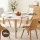 Artiss 5PCS Round Dining Table and 4 PU Leather Chairs Set 108cm White Nordic Pine Beech Design 5PCS