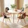 Artiss 108cm Round Dining Table and 4 Fabric Eiffel Chairs Set White Top Pine Legs Beech Wood Seats Mid-Century