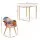Artiss Dining Table and 4 Mid-Century Chairs Set 108cm Round White MDF Tabletop Pine Legs Linen Chairs