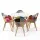Artiss Dining Table and 4 Mid-Century Chairs Set 108cm Round White MDF Tabletop Pine Legs Linen Chairs