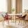 Artiss Dining Table and 4 Mid-Century Chairs Set 108cm Round White MDF Tabletop Pine Legs Linen Chairs