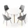 Artiss Round Dining Table and Chairs Set 5 Piece 108cm White Grey Compact Nordic 4 Seater Furniture