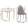 Artiss Demi 5-Piece Dining Table and Chairs Set, White and Grey, MDF Round Table, Pine Wood Legs, Seats 4, Modern