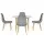 Artiss Demi 5-Piece Dining Table and Chairs Set, White and Grey, MDF Round Table, Pine Wood Legs, Seats 4, Modern