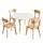 Artiss 108cm Round Dining Table and 4 Chairs Set for Small Spaces White Timber Dining Furniture