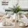 Artiss 3 Piece Dining Set 120cm Oak Table with 2 Upholstered Faux Linen Chairs Powder-Coated Frame