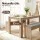 Artiss 3 Piece Dining Set 120cm Oak Table with 2 Upholstered Faux Linen Chairs Powder-Coated Frame