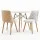 Artiss 3PCS 90cm Round 2 Seater Dining Table and Chairs Set White 20mm MDF Beech Legs PU Leather Diamond