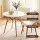 Artiss 3PCS 90cm Round 2 Seater Dining Table and Chairs Set White 20mm MDF Beech Legs PU Leather Diamond