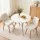 Artiss 3PCS 90cm Round 2 Seater Dining Table and Chairs Set White 20mm MDF Beech Legs PU Leather Diamond