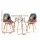 Artiss 3PCS Round 2 Seater Dining Set 90cm Table with 2 Linen Padded Eiffel Chairs White 73cm High tile