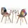 Artiss 3PCS Round 2 Seater Dining Set 90cm Table with 2 Linen Padded Eiffel Chairs White 73cm High tile