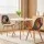 Artiss 3PCS Round 2 Seater Dining Set 90cm Table with 2 Linen Padded Eiffel Chairs White 73cm High tile