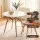Artiss 3PCS Round 2 Seater Dining Set 90cm Table with 2 Linen Padded Eiffel Chairs White 73cm High tile