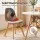 Artiss 3PCS Round 2 Seater Dining Set 90cm Table with 2 Linen Padded Eiffel Chairs White 73cm High tile