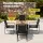 Gardeon 5PCS Outdoor Dining Set - Steel & WPC Table, Textilene Chairs, UV/Weather Resistant, 80cm Black Bistro Furniture