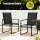 Gardeon 5PCS Outdoor Dining Set - Steel & WPC Table, Textilene Chairs, UV/Weather Resistant, 80cm Black Bistro Furniture