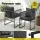 Gardeon 5-Piece Outdoor Dining Set: Black Steel Frame, Rope Chairs, Tempered Glass Table, UV & Weather Resistant