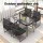 Gardeon 5-Piece Outdoor Dining Set: Black Steel Frame, Rope Chairs, Tempered Glass Table, UV & Weather Resistant