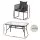 Gardeon 5PC Outdoor Mesh Dining Set - Black Steel Frame, Tempered Glass Table, UV-Resistant, Indoor/Outdoor Use