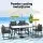 Gardeon 5PC Outdoor Mesh Dining Set - Black Steel Frame, Tempered Glass Table, UV-Resistant, Indoor/Outdoor Use