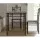 Artiss Machal 3-Piece Dining Set - Walnut & Black - Industrial Design with Particle Board & Reinforced Steel Frame