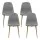 Artiss Adamas 4-Piece Dining Chair Set - Light Grey Faux Linen, Curved Slope Design, Iron Legs, 150kg Capacity