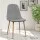 Artiss Adamas 4-Piece Dining Chair Set - Light Grey Faux Linen, Curved Slope Design, Iron Legs, 150kg Capacity