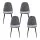 Artiss Set of 4 Velvet Dining Chairs, Grey – Modern Design, 150kg Capacity, Iron Legs, Anti-Slip, Easy Assembly