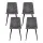 Artiss Dining Chairs Set of 4 Velvet Upholstered Grey, Iron Legs, Wide Seat, 150kg Capacity, Modern Design, 45x42x86cm