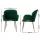 Artiss Dining Chairs Set of 2, Velvet Armchair, Green, 54x58x83cm, Luxurious Comfort, Sturdy Steel Legs, Easy Assembly