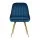 Artiss Velvet Dining Chairs Set of 2, Blue - Channel Tufted, Gold Legs, High Resilience Foam, 150kg Capacity, 44x41x80cm