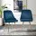 Artiss Velvet Dining Chairs Set of 2, Blue - Channel Tufted, Gold Legs, High Resilience Foam, 150kg Capacity, 44x41x80cm