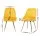 Artiss Velvet Dining Chairs Set of 2, Yellow, Channel Tufted, Gold Metal Legs, 44x41x80cm, Trendsetting Design